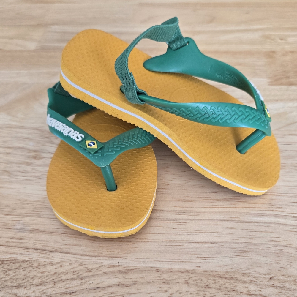 Havaianas Kids Flip Flops - Green and Orange